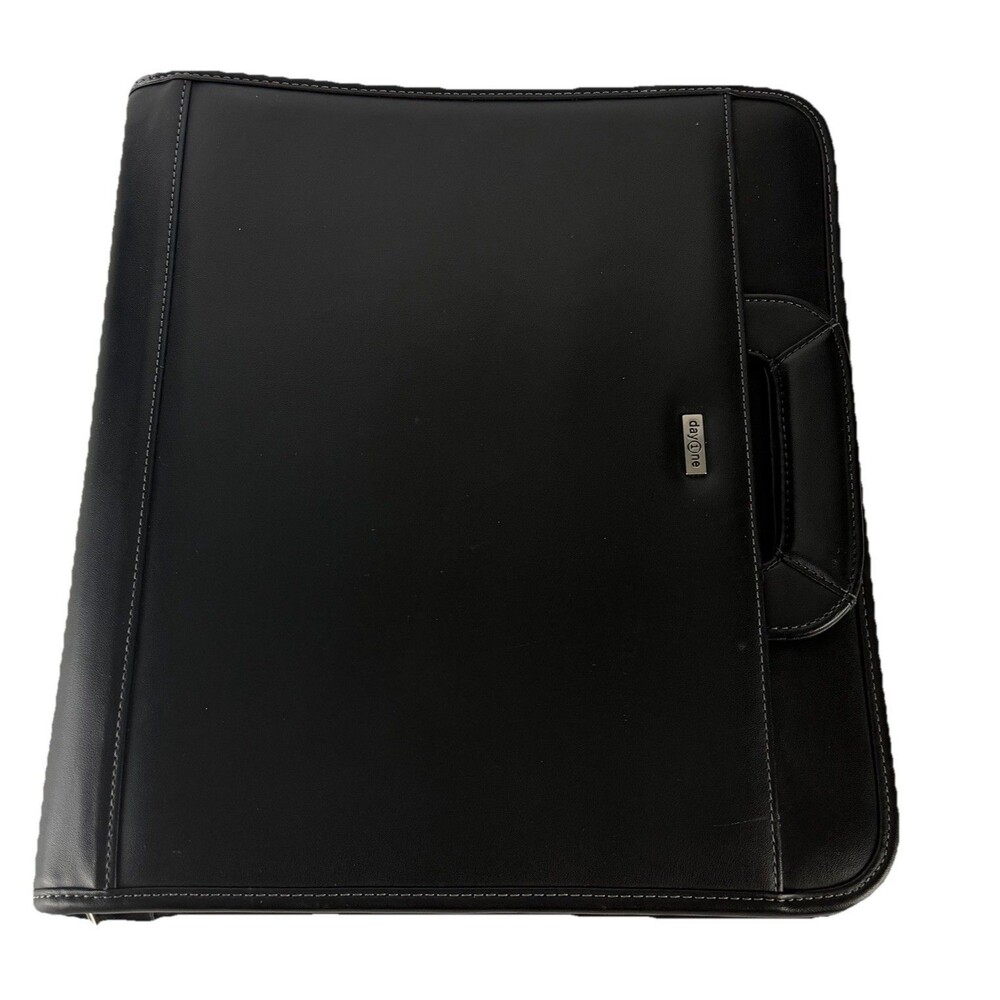 Franklin Covey Day One Classic 7-Ring Zip Binder Brown Faux Leather w/ Handles